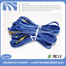 Nylon Flat cable de micrófono estéreo de 3,5 mm cable de audio jact